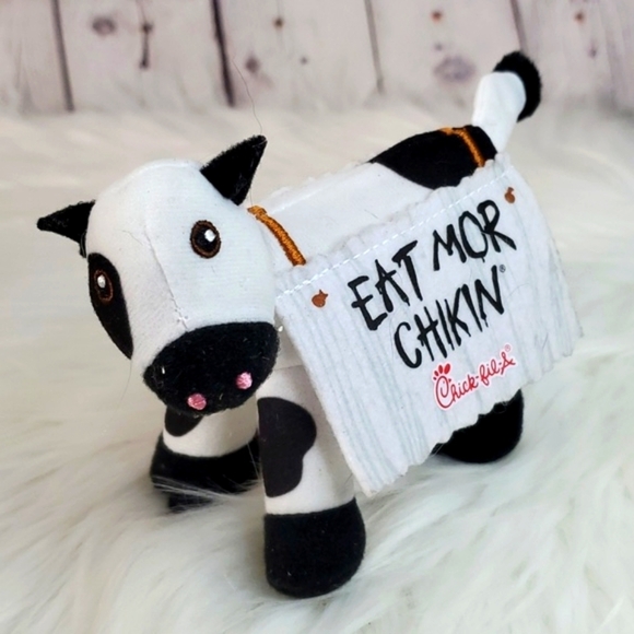 Chick-fil-A Mini Plush Cow Heifer Stuffed Animal Eat Mor Chikin Sign Toy 4.5" - Picture 11 of 14